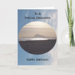 Ocean Sunrise Personalised Grandson Birthday Card<br><div class="desc">Greeting card ocean sunrise grandson birthday card. Customise this birthday card with any text then have it printed and sent to you or instantly download it to your mobile device. Should you require any help with customising then contact us through the link on this page. Ocean photography personalised grandson birthday...</div>