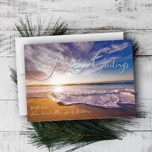 Ocean Sunrise Seas and Greetings Christmas Cards