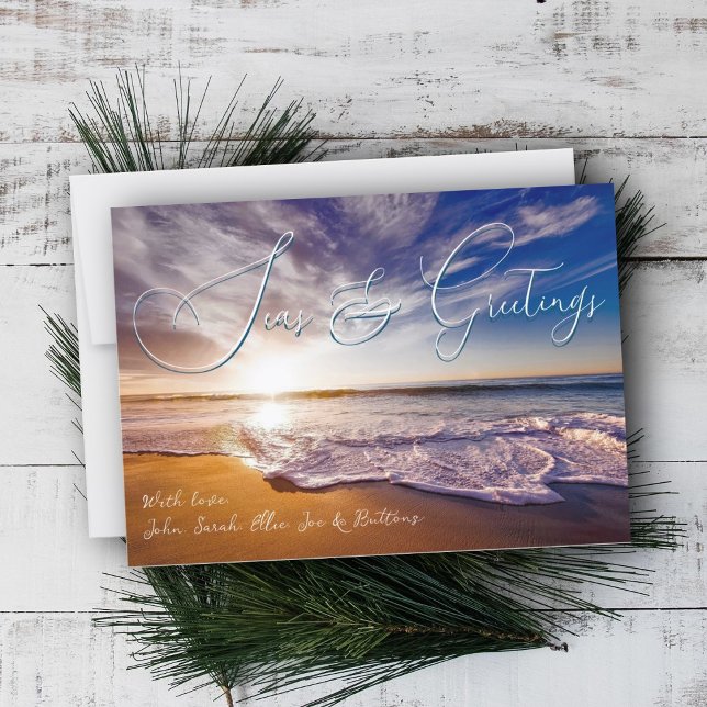 Ocean Sunrise Seas and Greetings Christmas Cards (Creator Uploaded)