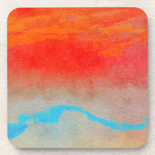 Ocean Sunset Abstract Coaster