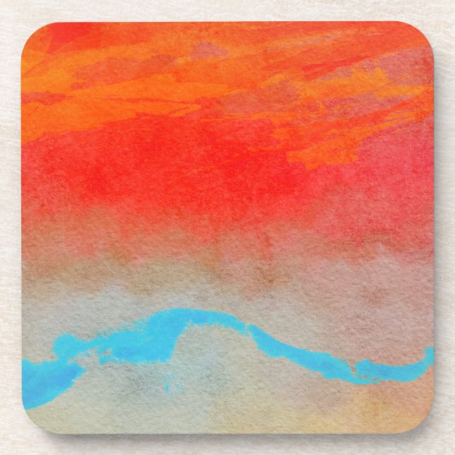 Ocean Sunset Abstract Coaster (Front)