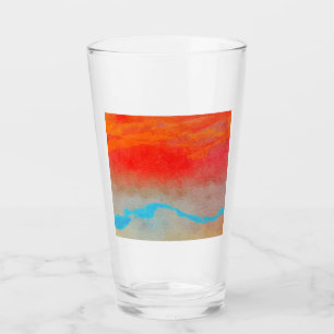 Ocean Sunset Abstract Glass