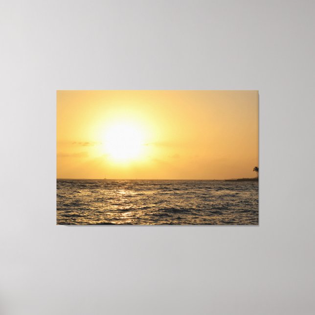 Ocean Sunset at Poipu Kauai, Hawaii Canvas Print (Front)