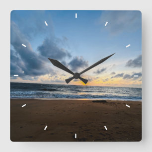 Ocean Sunset Beach Wall Clock Sunrise & Sunset 
