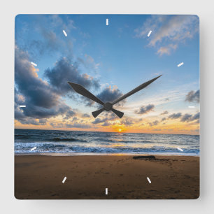 Ocean Sunset Beach Wall Clock Sunrise & Sunset 