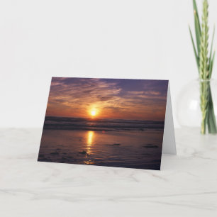 Ocean sunset Birthday card