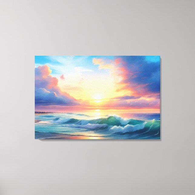 Ocean Sunset Canvas Print (Front)