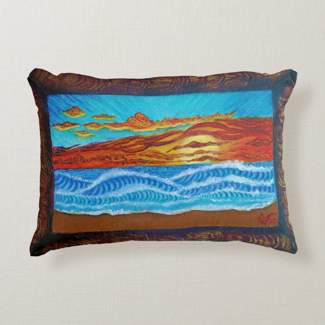 Ocean Sunset Decorative Cushion (Front)