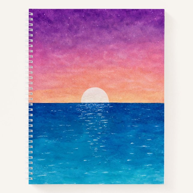 Ocean Sunset Design Notebook (Front)