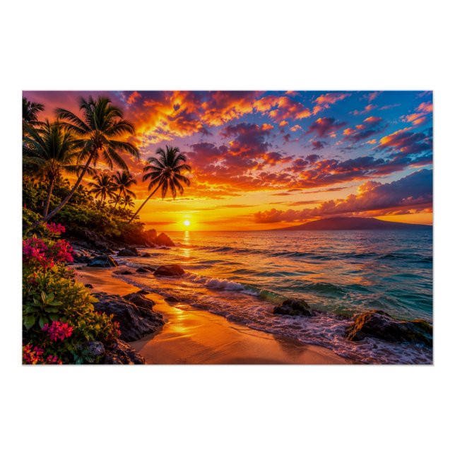Ocean Sunset Escape Poster (Front)