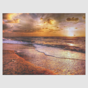 Ocean Sunset Evening Background Decoupage  Tissue Paper