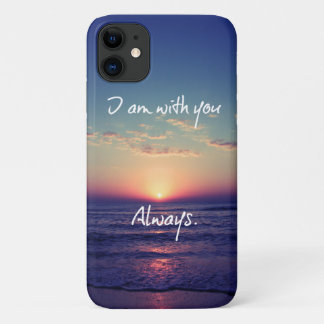 Ocean Sunset: I am with you always Bible Verse Case-Mate iPhone Case