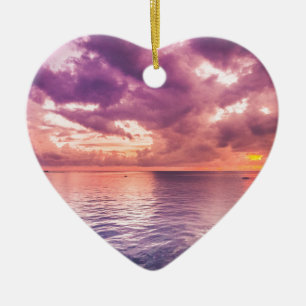 Ocean Sunset Inspirational Ceramic Tree Decoration