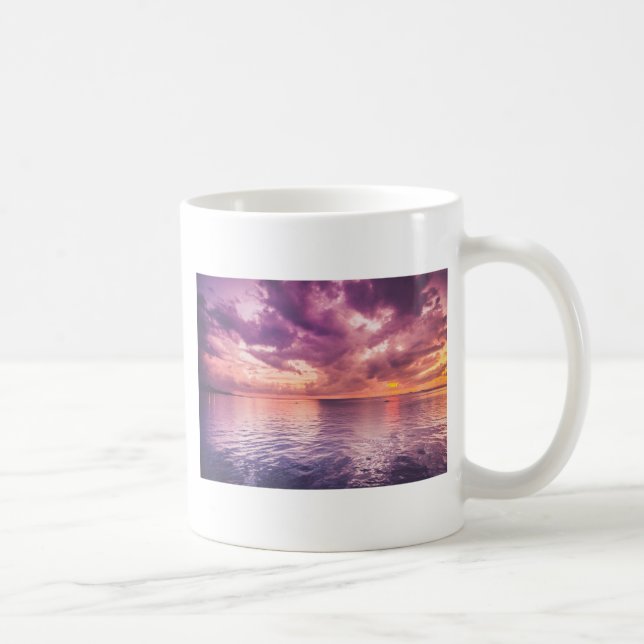 Ocean Sunset Inspirational Coffee Mug (Right)