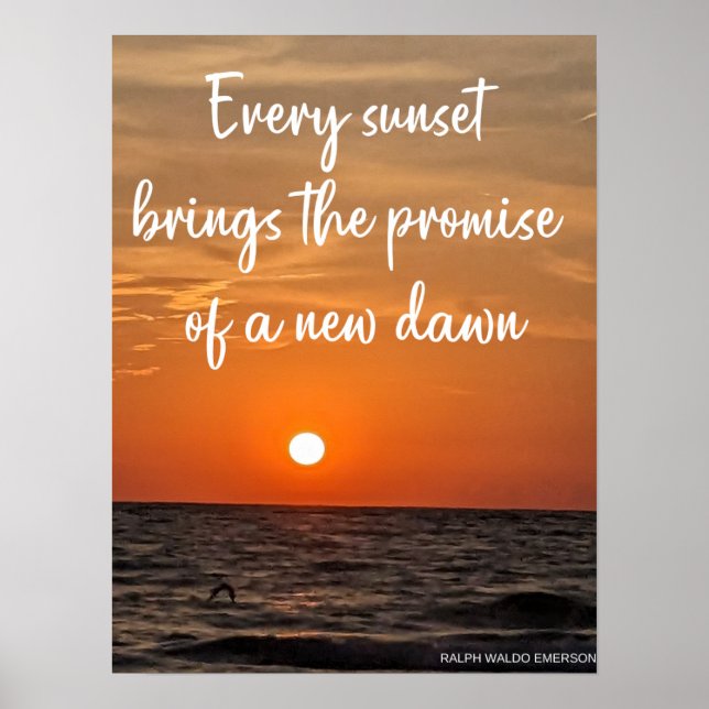 Ocean Sunset - Inspirational Quote Poster (Front)