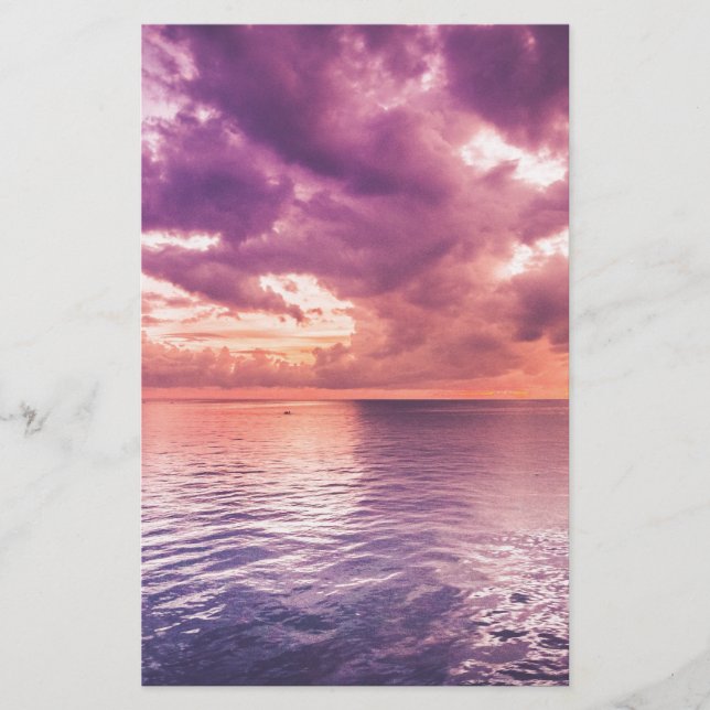 Ocean Sunset Inspirational Stationery (Front)