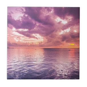 Ocean Sunset Inspirational Tile