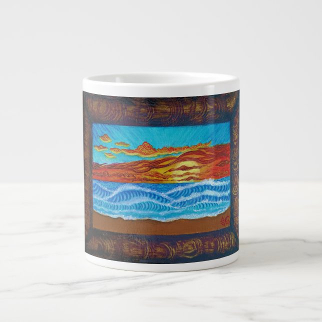 Ocean Sunset Large Coffee Mug (Front)