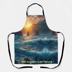 Ocean Sunset Mountain Quote Inspirational Nature Apron