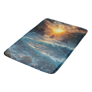 Ocean Sunset Mountain Quote Nature Bath Mat