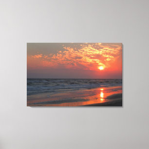 Ocean Sunset - Oak Island, NC Canvas Print