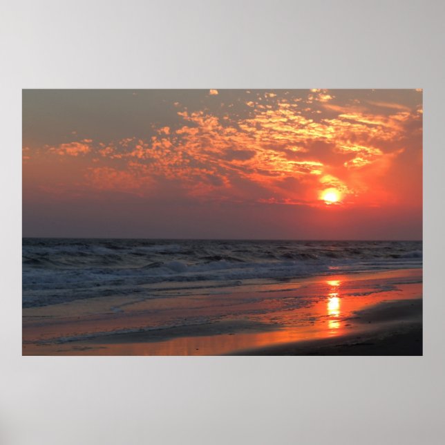 Ocean Sunset - Oak Island, NC Poster (Front)