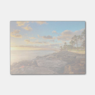 Ocean Sunset Over Rocks And Palm O'Ahu Post-it Notes