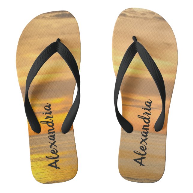 Ocean Sunset Personalised Jandals (Footbed)