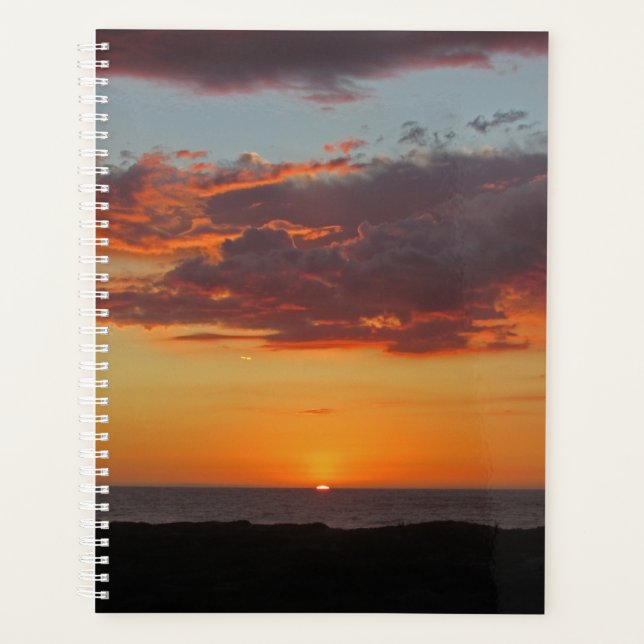 Ocean Sunset Photo Pacific Coast Setting Sun Planner (Front)
