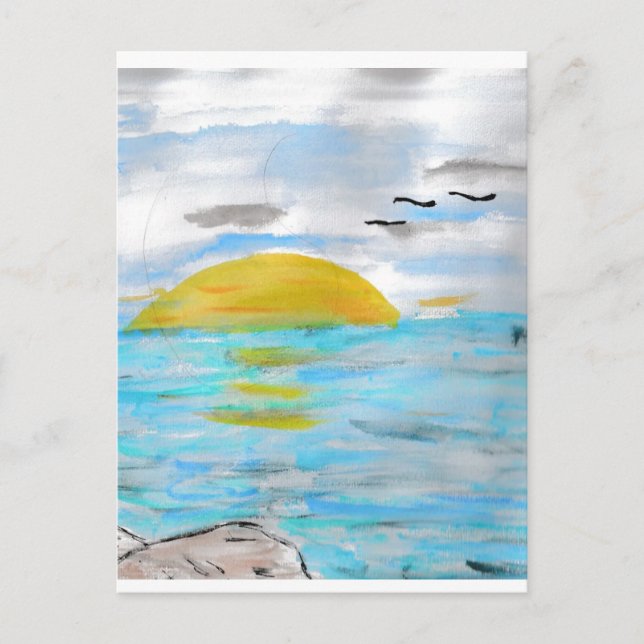 Ocean Sunset  Postcard (Front)