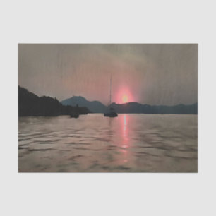 Ocean Sunset Sailboat Sunset Bozburun Marmaris Tissue Paper
