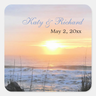 Ocean Sunset Save the Date Stickers