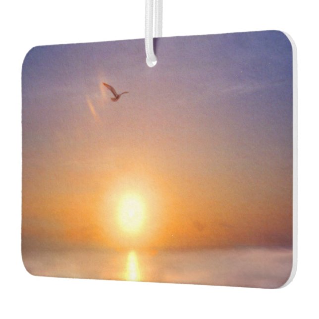 Ocean Sunset Scene Car Air Freshener (Left)