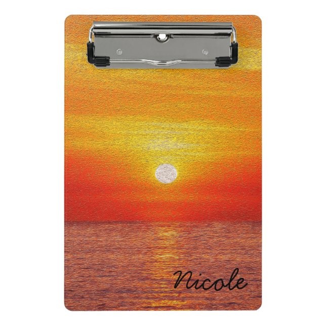 Ocean Sunset  Summer Beach Waves custom            Mini Clipboard (Front)