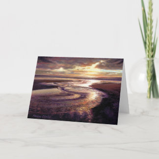 "Ocean Sunset Swirl" Blank Note Card