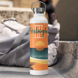 Ocean Sunset Travel Water Bottle