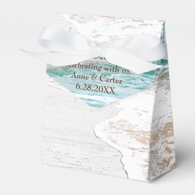 Ocean Surf On Whitewashed Wood Favour Box (Front Side)