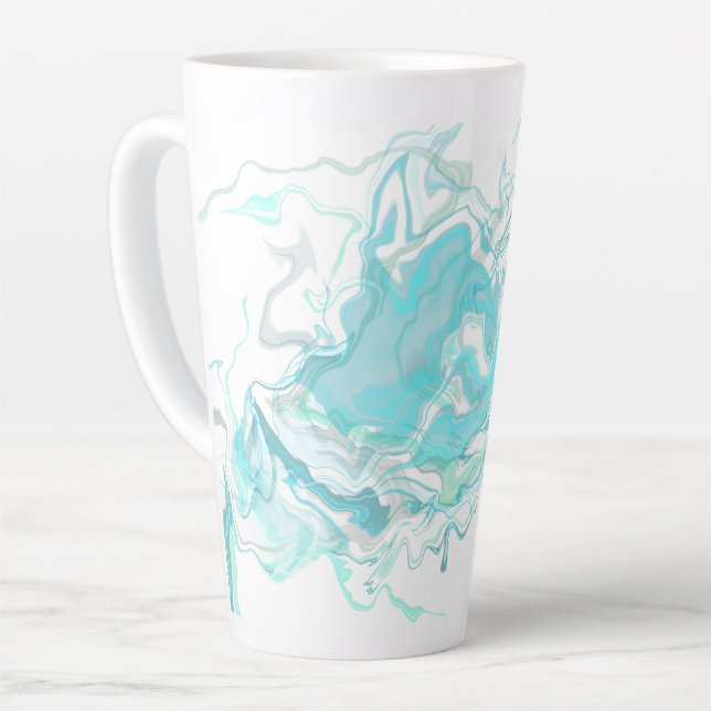 Ocean Swirl I Latte Mug Cup (Left Angle)