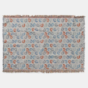 Ocean Swirls Linen Look Throw Blanket