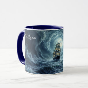 Ocean tempest storm galleon ship journey mug