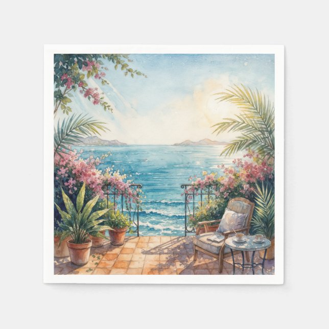 Ocean Terrace with a Peaceful View Napkin (Front)