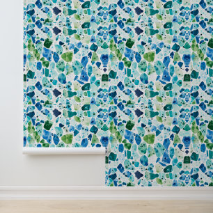 Ocean Terrazzo Pattern Wallpaper