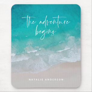 Ocean the adventure begins modern colourful mouse pad