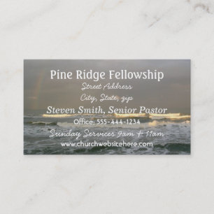 Ocean Theme Business Card, White Text Business Card