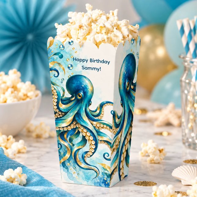 Ocean Theme | Octopus | Celebration Event Popcorn Favour Box (Creator Uploaded)