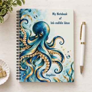 Ocean Theme | Octopus | Whimsical Notebook