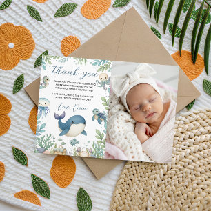Ocean Theme Photo Thank You Card