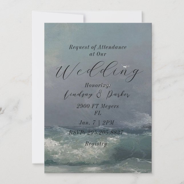 Ocean Theme Wedding Invitation (Front)