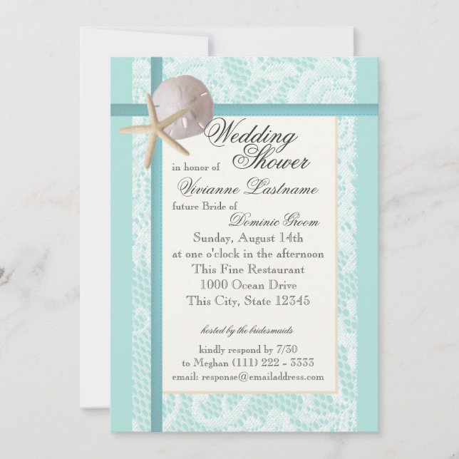 Ocean Theme Wedding Shower Invitation (Front)