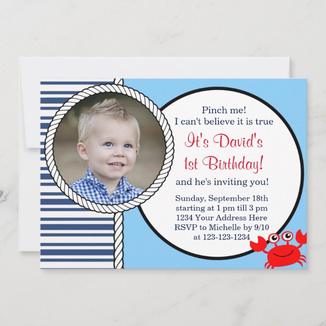 Ocean Themed Birthday Invitation (Front)